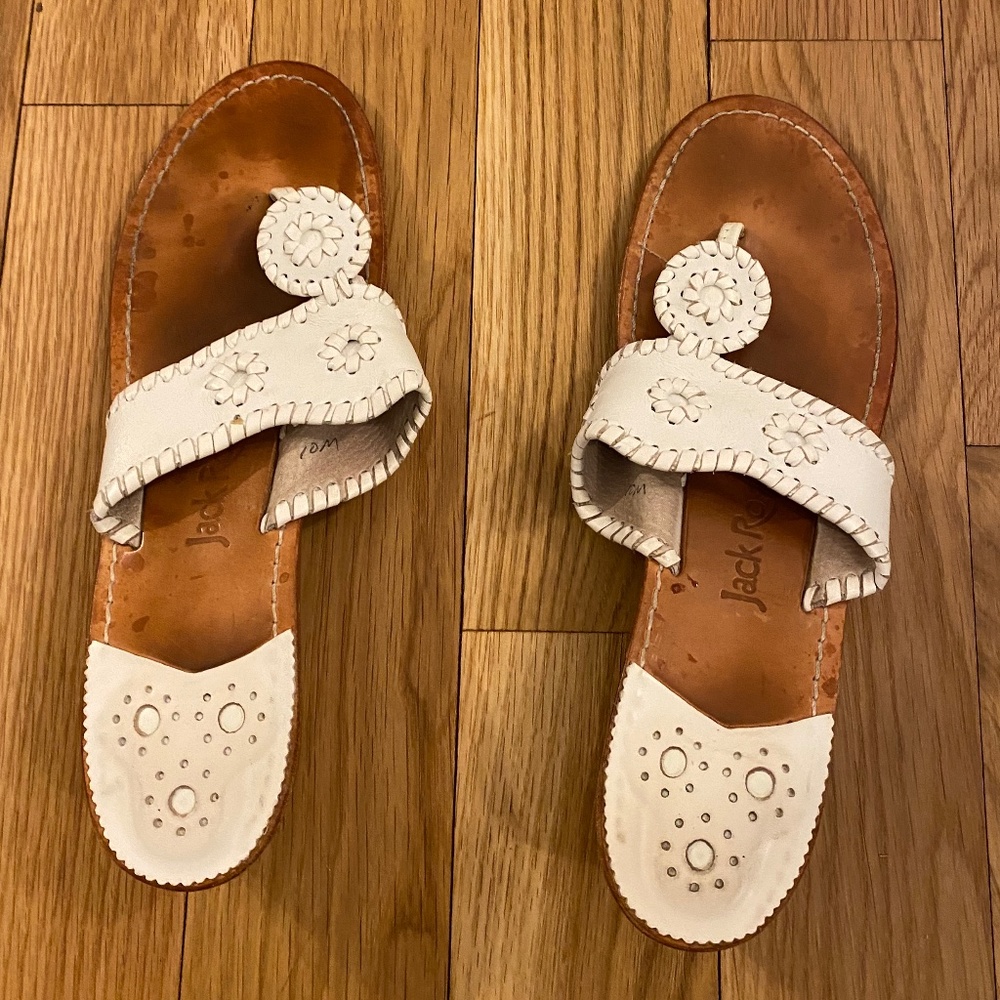 White Mid Heel Jack Rogers